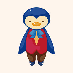 animal penguin waiter cartoon theme elements