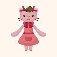 animal cat waiter cartoon theme elements