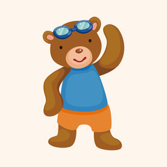 Animal doing sports cartoon theme elements