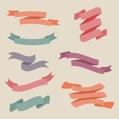 Vector set with different ribbons