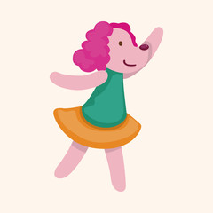 animal dancing cartoon theme elements