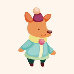 animal winter cartoon theme elements