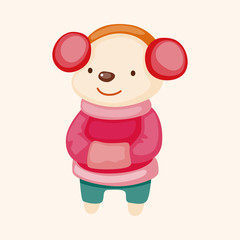 animal winter cartoon theme elements