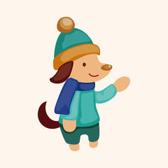 animal winter cartoon theme elements