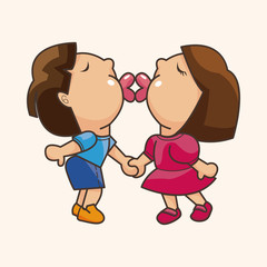 Valentine's day couple theme elements