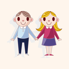 Valentine's day couple theme elements