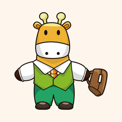 animal worker cartoon theme elements