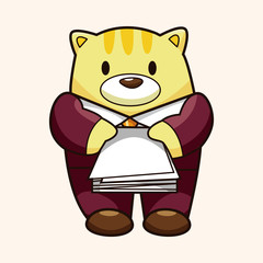 animal worker cartoon theme elements