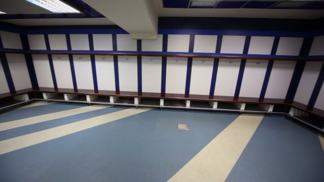 Cloakroom in Santiago Bernabeu Stadium - arena of soccer club