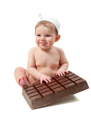 little kid with chocolate
