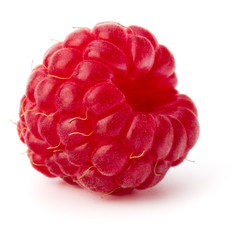 ripe raspberry isolated on white background close up