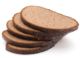 Slice of fresh rye bread isolated on white background cutout