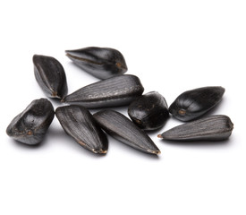 Sunflower seeds  isolated on white background close up