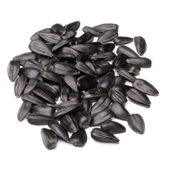 Sunflower seeds  isolated on white background close up