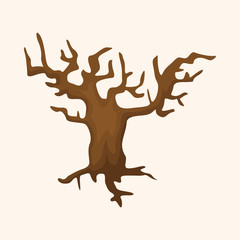 Halloween tree theme elements