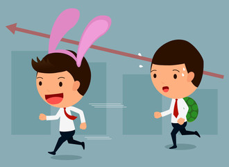 Business competition, Hare and tortoise set 1 © Little J