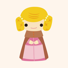 Medieval character cartoon theme elements