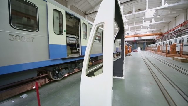 Frame for cabin and new trains at assemblage in workshop