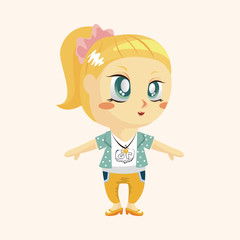 lady girl cartoon theme elements