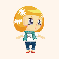 lady girl cartoon theme elements