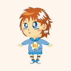lady girl cartoon theme elements