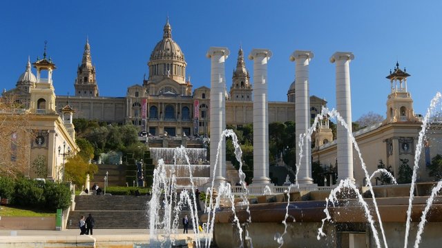 View of Catalunya National Museum of Art. Barcelona, Spain