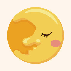 Space moon theme elements