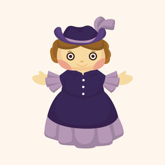 Medieval character cartoon theme elements