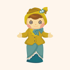 Medieval character cartoon theme elements