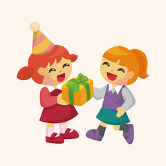 people celebrate the birthday theme elements