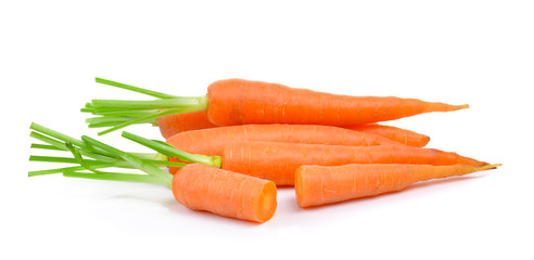 baby carrots on white background