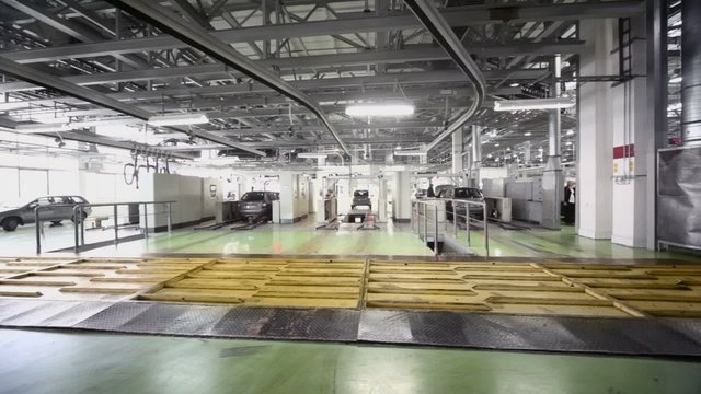 Testing area for new cars Lada Kalina at factory VAZ