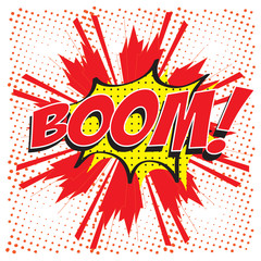 BOOM! wording sound effect set design for comic background