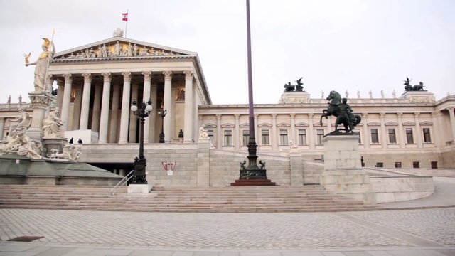 movement by the parliament building in Vienna