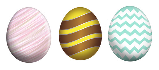 easter color eggswhite background