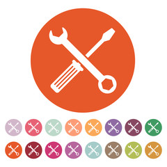 The wrench and screwdriver icon. Settings symbol