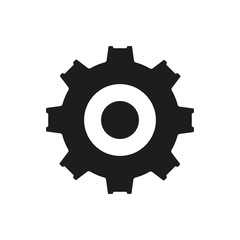 The gear icon. Settings symbol. Flat