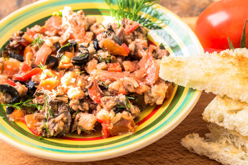 Tapas of fish and vegetables
