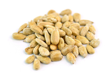 Shelled Sunflower Seeds Isolated on White Background