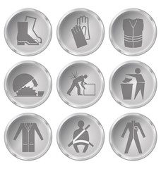 health and safety related icon set