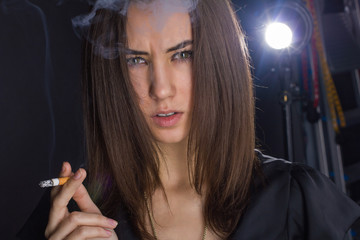 Obraz premium portrait of a girl with a cigarette