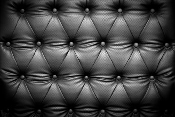 Black leather texture with buttoned pattern
