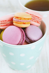 macarons and tea