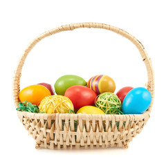 Naklejka premium Basket full of Easter eggs