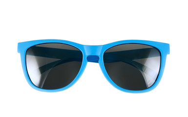 Blue sun glasses isolated