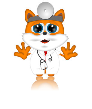 Marvin Cat Pet Veterinarien Cartoon Animal funny