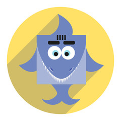 Icon of cute shark.
