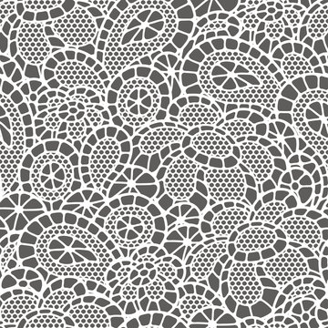 Seamless vintage fashion lace pattern with abstract flowers