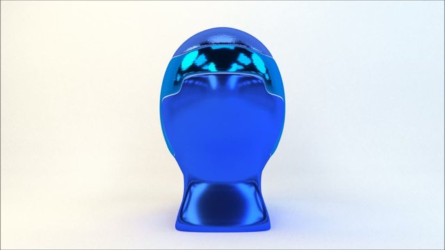 Scifi Helmet blue glossy