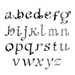 Hand drawn letters. vintage alphabet. ink